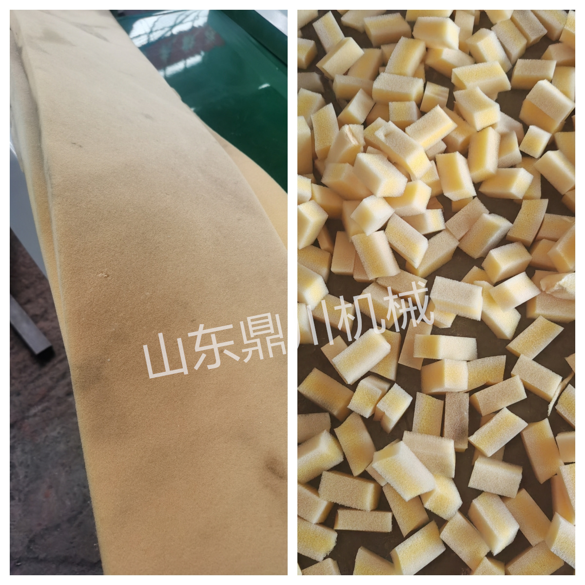 海绵切粒效果